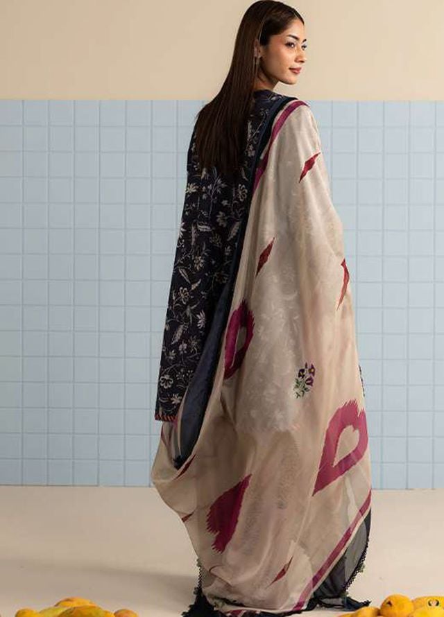 Coco Prints by Zara Shahjahan Printed Lawn Suits Unstitched 3 Piece CZS25PS D-07 B Liore - Summer Collection