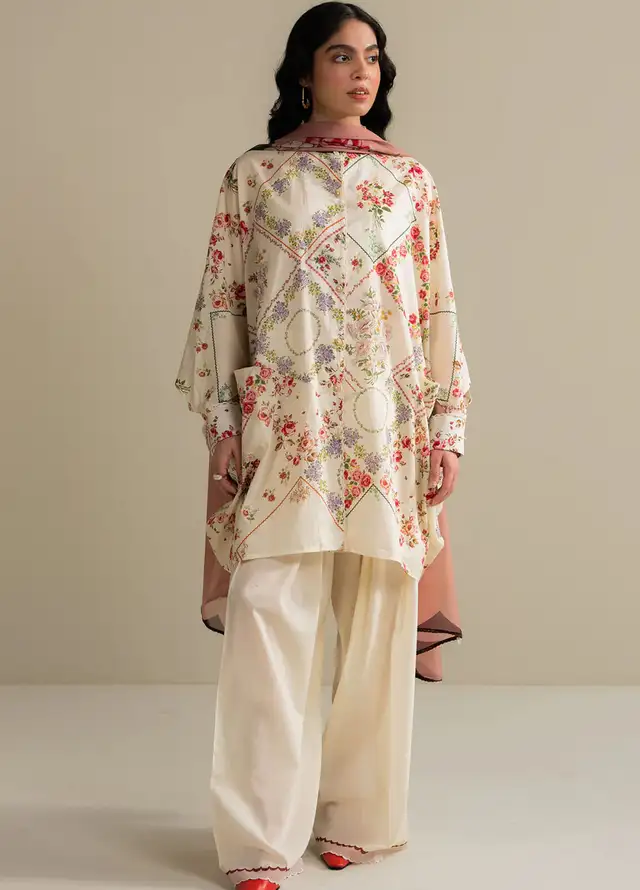 Coco Prints by Zara Shahjahan Printed Lawn Suits Unstitched 3 Piece CZS25PS D-09 A Zarya - Summer Collection