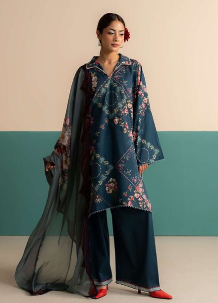 Coco Prints by Zara Shahjahan Printed Lawn Suits Unstitched 3 Piece CZS25PS D-09 B Zarya - Summer Collection