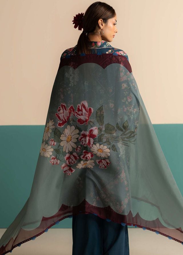 Coco Prints by Zara Shahjahan Printed Lawn Suits Unstitched 3 Piece CZS25PS D-09 B Zarya - Summer Collection