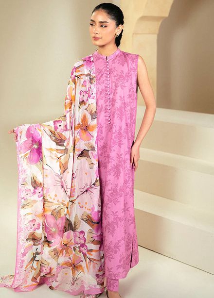 Cross Stitch Embroidered Lawn Suits Unstitched 3 Piece CS24DL D-03 Curio Glow - Summer Collection