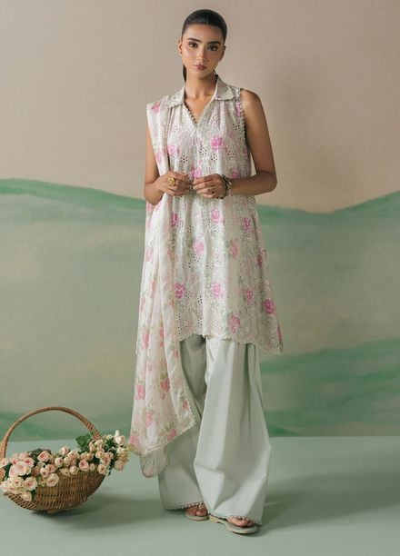 Cross Stitch Embroidered Lawn Suits Unstitched 3 Piece CS25UE D-03 Floret Grace - Summer Collection