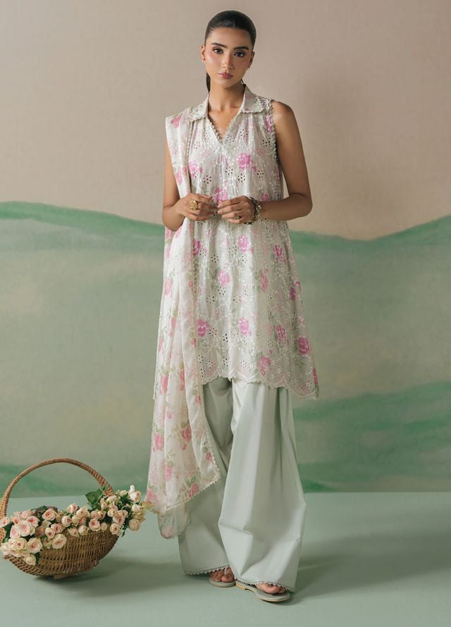 Cross Stitch Embroidered Lawn Suits Unstitched 3 Piece CS25UE D-03 Floret Grace - Summer Collection