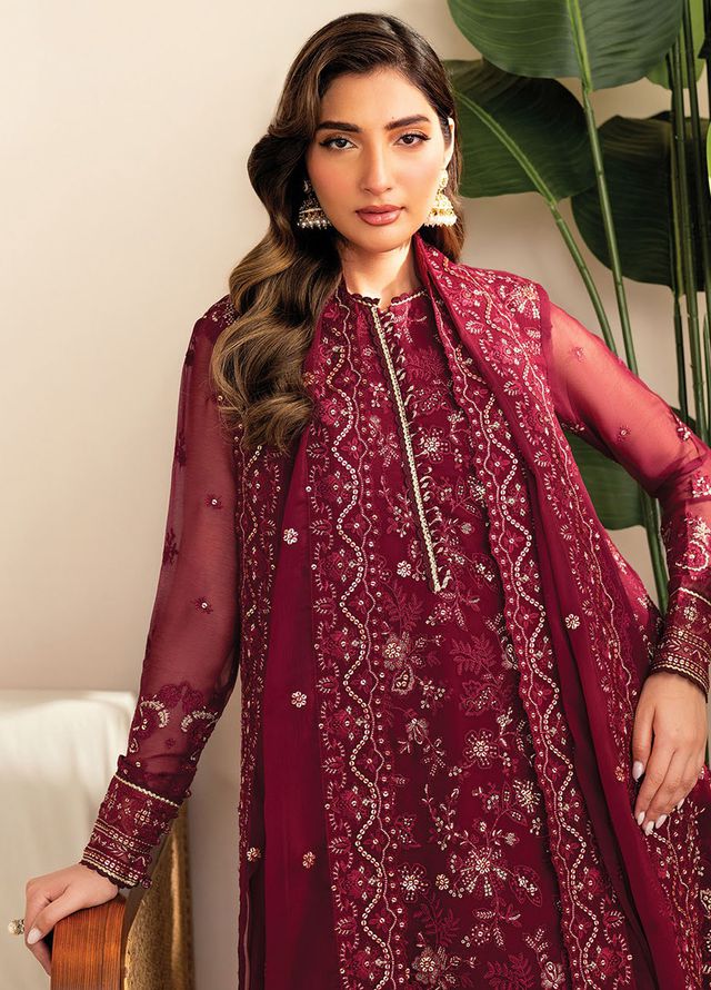 Deme by Xenia Embroidered Chiffon Suits Unstitched 3 Piece XE25DC D-03 Darya - Formals Collection