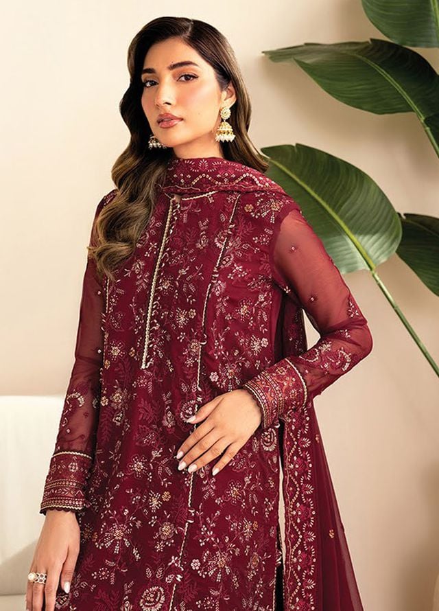 Deme by Xenia Embroidered Chiffon Suits Unstitched 3 Piece XE25DC D-03 Darya - Formals Collection