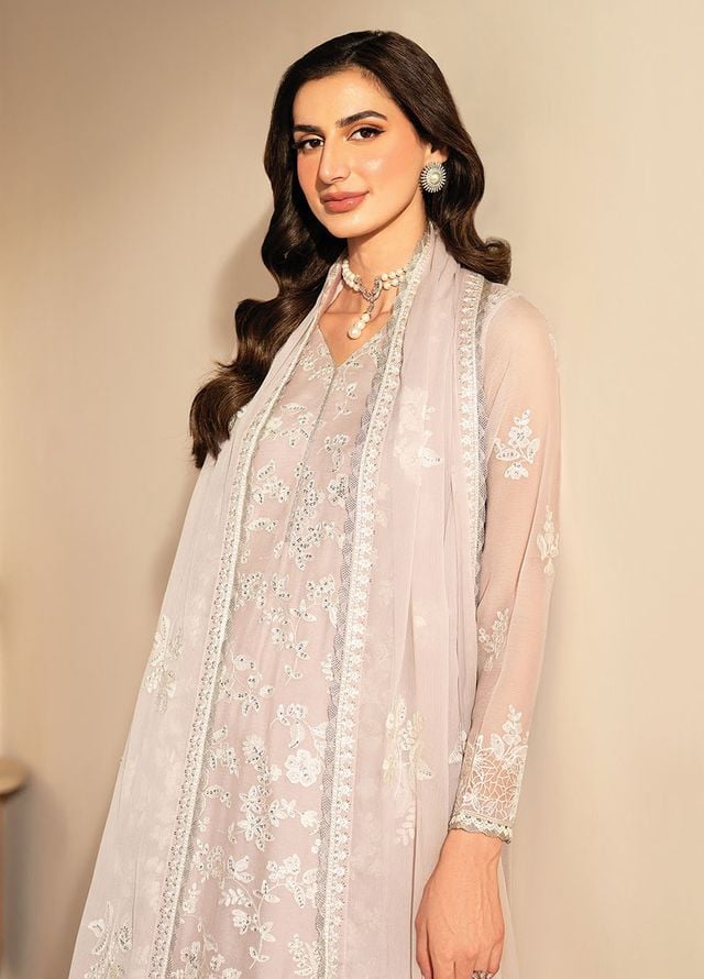 Deme by Xenia Embroidered Chiffon Suits Unstitched 3 Piece XE25DC D-04 Ahiti - Formals Collection