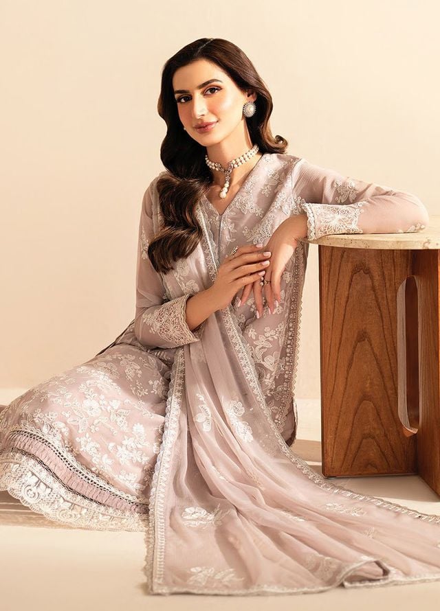 Deme by Xenia Embroidered Chiffon Suits Unstitched 3 Piece XE25DC D-04 Ahiti - Formals Collection