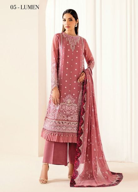 Deme by Xenia Embroidered Chiffon Suits Unstitched 3 Piece XE25DC D-05 Lumen - Formals Collection