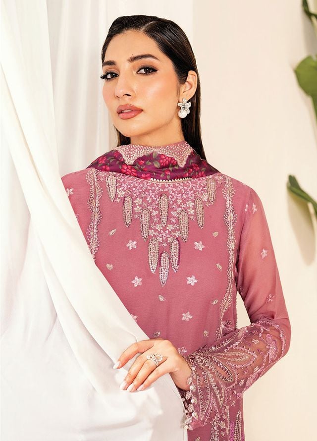 Deme by Xenia Embroidered Chiffon Suits Unstitched 3 Piece XE25DC D-05 Lumen - Formals Collection