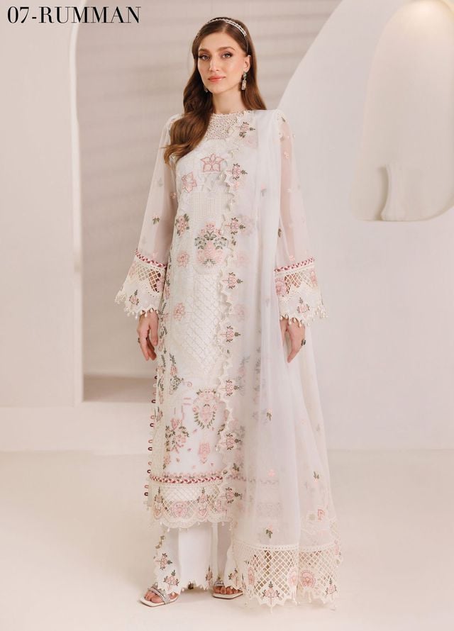 Dhagaay by Alizeh Fashion Embroidered Chiffon Suits Unstitched 3 Piece AFB25DF D-07 Rumman - Festive Collection