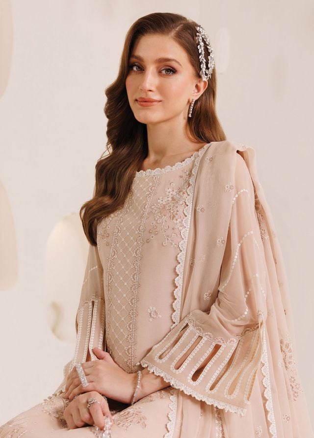 Dhagaay by Alizeh Fashion Embroidered Chiffon Suits Unstitched 3 Piece AFB25DF D-08 Ehal - Festive Collection