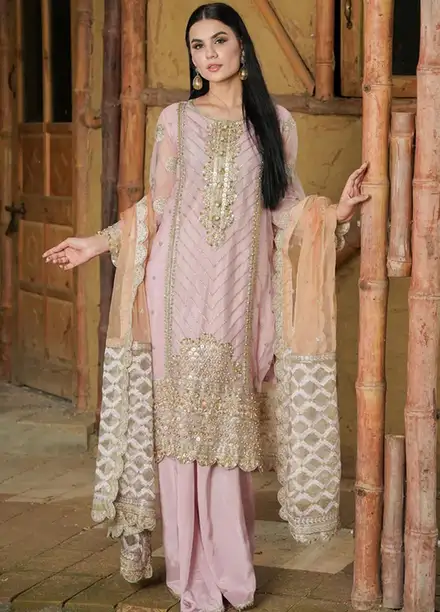 Dhanak By Ayat Pret Embroidered Net 3 Piece Suit Kehkhash