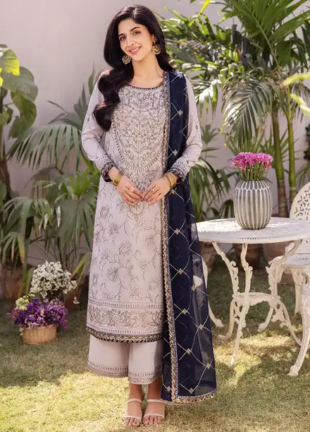 Dhanak Rang by Asim Jofa Embroidered Silk Suit Unstitched 3 Piece AJ24DR AJCF-13 - Festive Collection