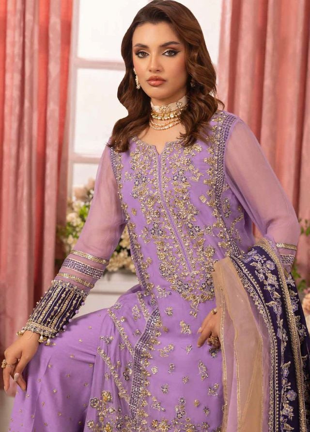 Diamond Dust by Charizma Embroidered Chiffon Suits Unstitched 4 Piece CRZ25DC DD5-05 - Formals Collection