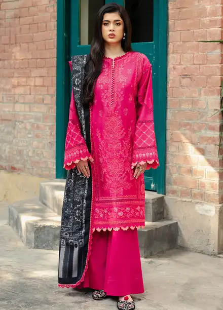 Diara By Bin Ilyas Embroidered Kotrai Suit Unstitched 3 Piece BI24DW 53-A - Winter Collection