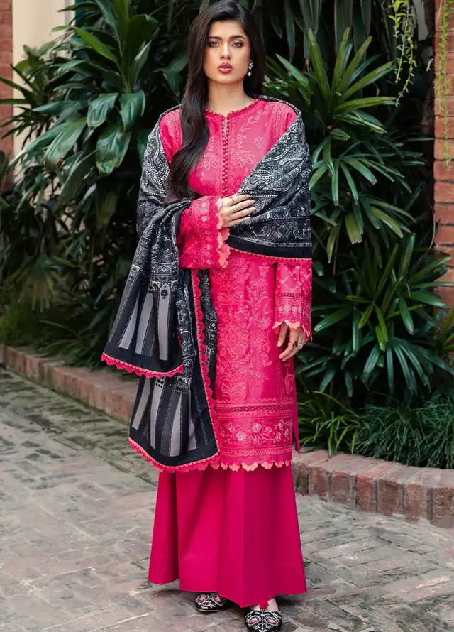 Diara By Bin Ilyas Embroidered Kotrai Suit Unstitched 3 Piece BI24DW 53-A - Winter Collection