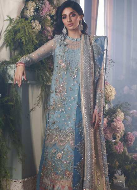 Elan Embroidered Net Suits Unstitched 3 Piece EL21WF EC21-01 ELMAS - Wedding Collection