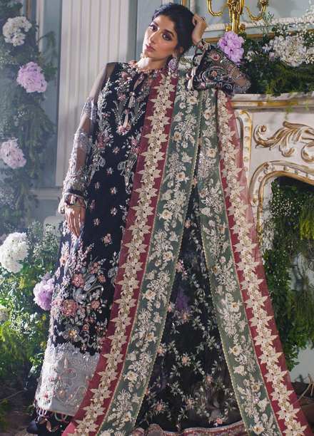 Elan Embroidered Net Suits Unstitched 3 Piece EL21WF EC21-03 SEDA - Wedding Collection