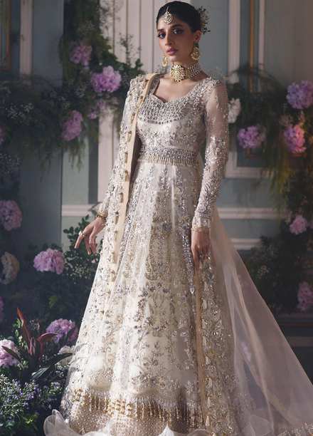 Elan Embroidered Net Suits Unstitched 3 Piece EL21WF EC21-04 AYSEL - Wedding Collection