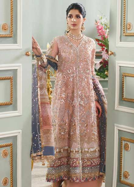 Elan Embroidered Net Suits Unstitched 3 Piece EL21WF EC21-07 CEYDA - Wedding Collection