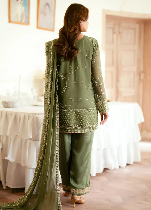 Elinor by Sahane Embroidered Chiffon Suits Unstitched 3 Piece SNE24EL EL-1801 Vianna - Formal Collection
