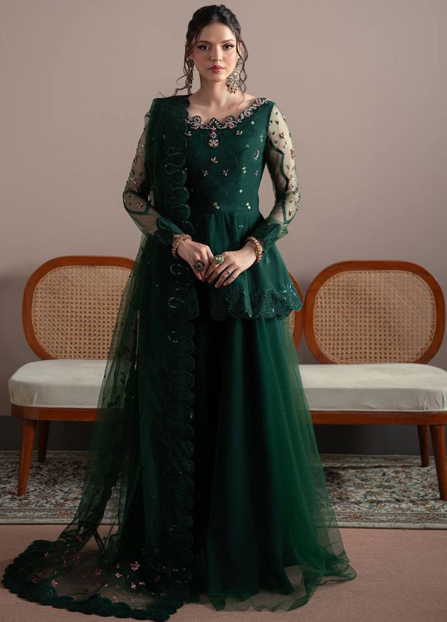 Elvin by Fabiha Fatima Pret Embroidered Net 3 Piece Suit Emerelle