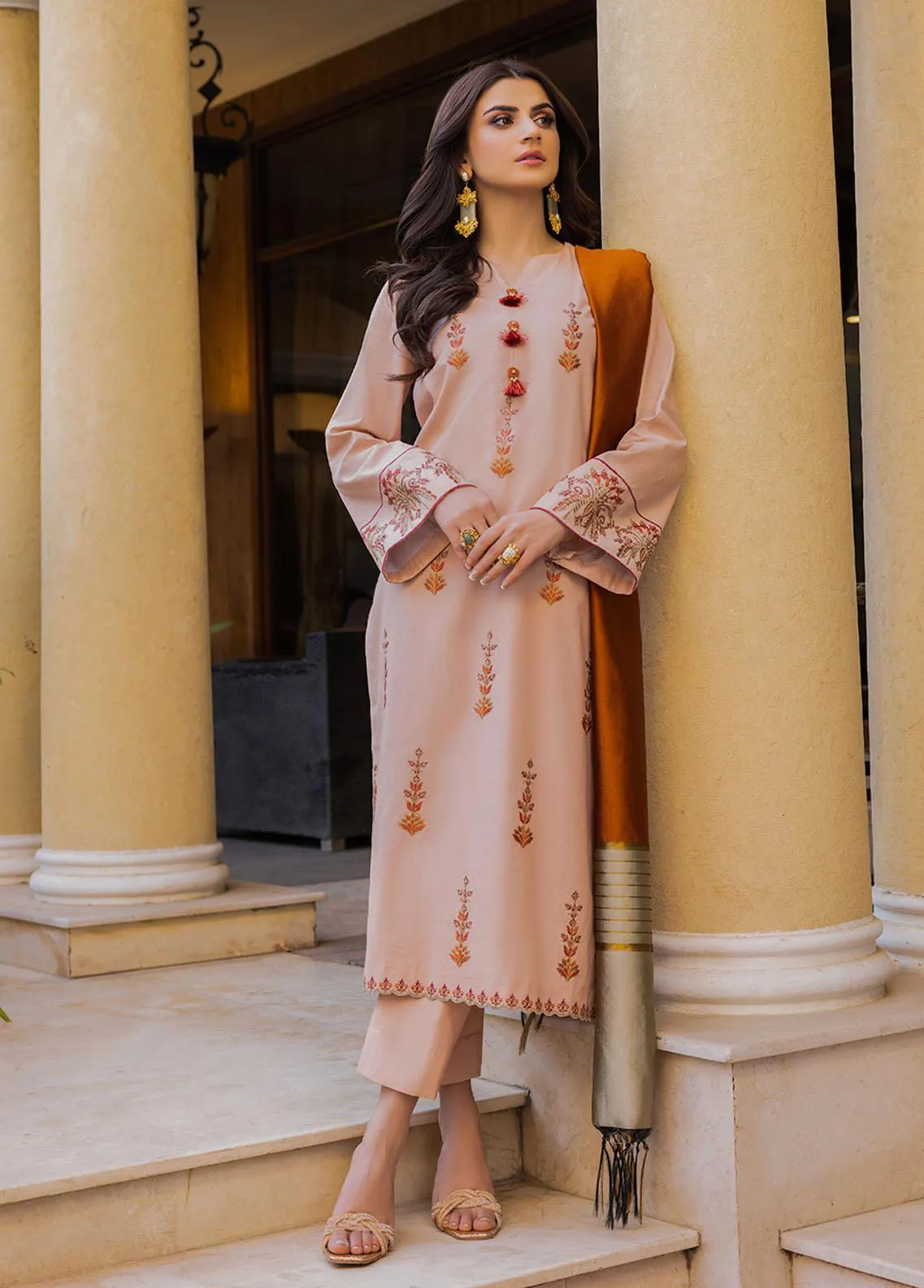 Baad-e-Naubahar by Asim Jofa Embroidered Net Suits Unstitched 3 Piece AJ22BN AJNB-06 - Wedding Collection