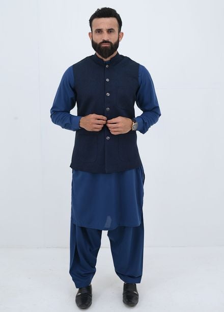 Ethnic Wear by Alif Yay Pret Plain Blended 3 Piece Suit AY-019