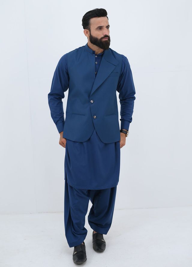 Ethnic Wear by Alif Yay Pret Plain Blended 3 Piece Suit AY-020