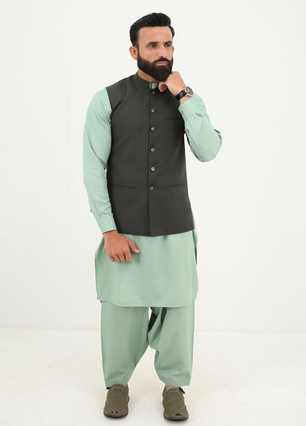 Ethnic Wear by Alif Yay Pret Plain Blended 3 Piece Suit AY-026
