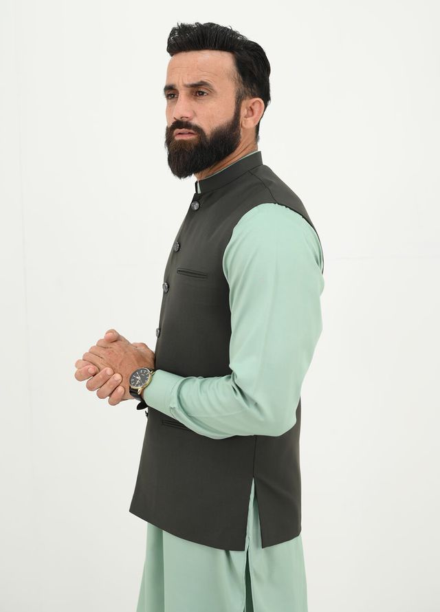Ethnic Wear by Alif Yay Pret Plain Blended 3 Piece Suit AY-026