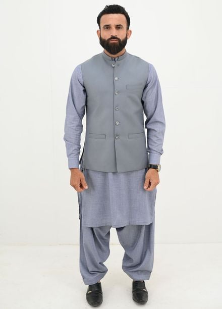Ethnic Wear by Alif Yay Pret Plain Blended 3 Piece Suit AY-027