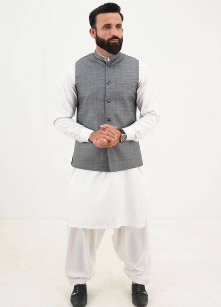 Ethnic Wear by Alif Yay Pret Plain Blended 3 Piece Suit AY-031