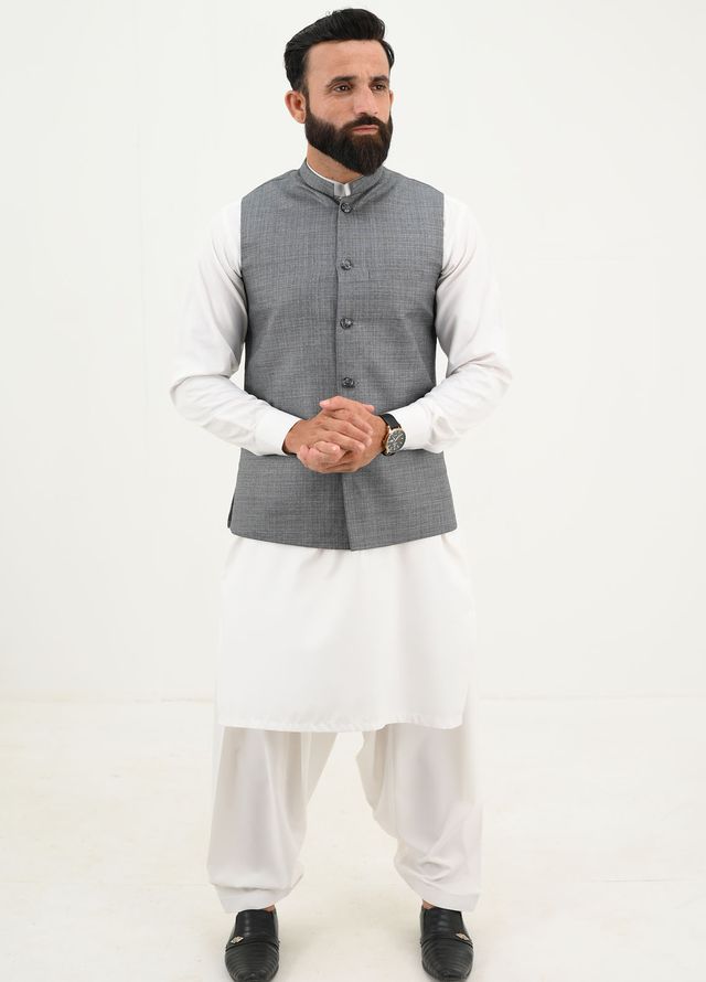 Ethnic Wear by Alif Yay Pret Plain Blended 3 Piece Suit AY-031