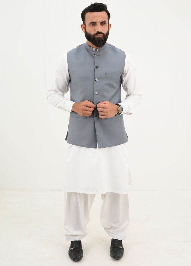 Ethnic Wear by Alif Yay Pret Plain Blended 3 Piece Suit AY-038