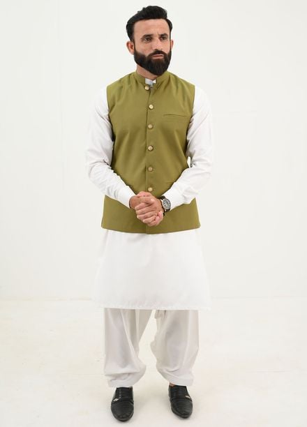 Ethnic Wear by Alif Yay Pret Plain Blended 3 Piece Suit AY-041