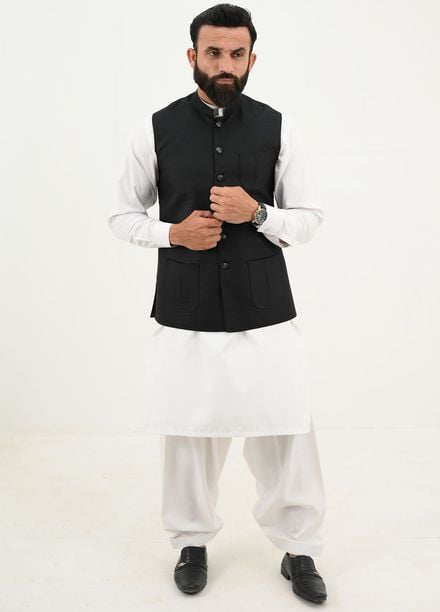 Ethnic Wear by Alif Yay Pret Plain Blended 3 Piece Suit AY-043