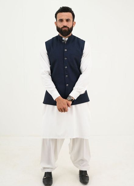 Ethnic Wear by Alif Yay Pret Plain Blended 3 Piece Suit AY-045