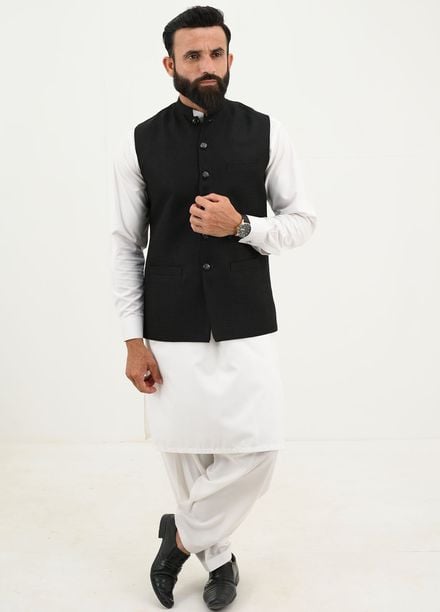 Ethnic Wear by Alif Yay Pret Plain Blended 3 Piece Suit AY-047