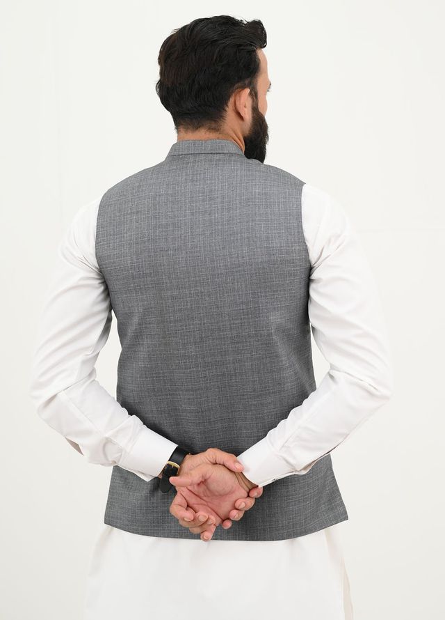Ethnic Wear by Alif Yay Pret Plain Blended Waistcoat AY-031