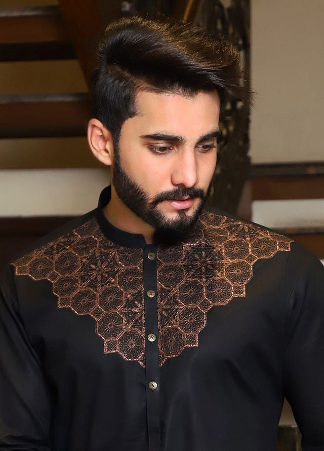 Fabrich Embroidered Cotton Suits Unstitched Kameez-Shalwar GTS-B-023 - Summer Collection
