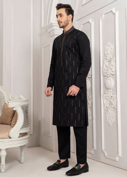 Fabrich Embroidered Cotton Suits Unstitched Kameez-Shalwar GTS-B-024 - Summer Collection