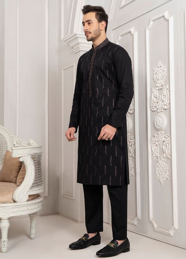Fabrich Embroidered Cotton Suits Unstitched Kameez-Shalwar GTS-B-024 - Summer Collection