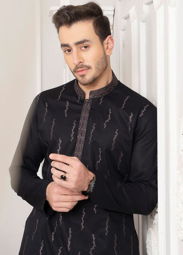 Fabrich Embroidered Cotton Suits Unstitched Kameez-Shalwar GTS-B-024 - Summer Collection