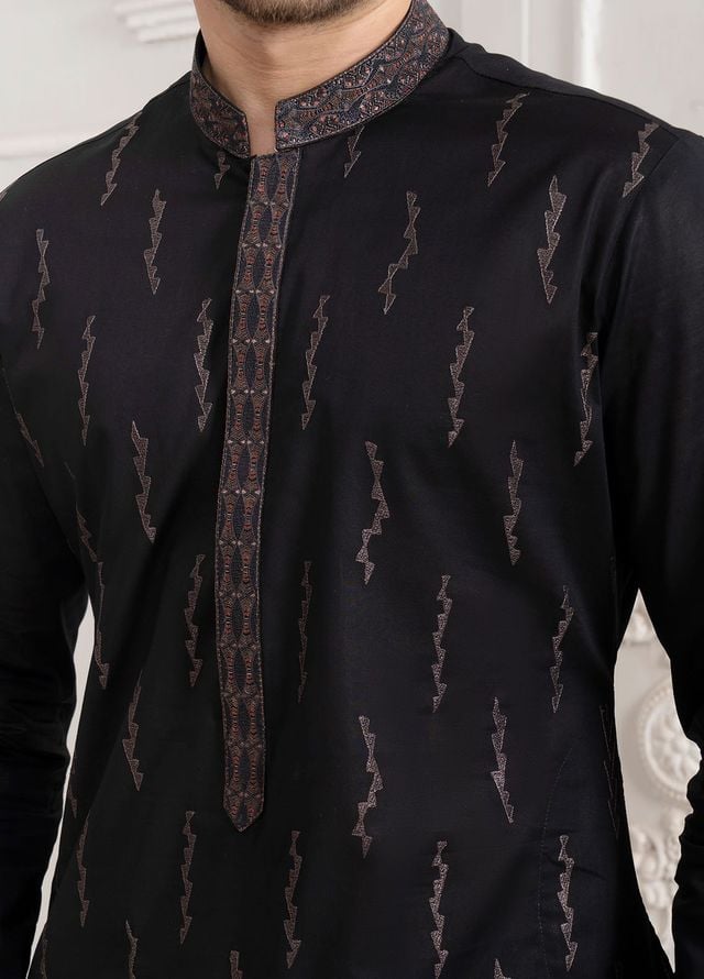 Fabrich Embroidered Cotton Suits Unstitched Kameez-Shalwar GTS-B-024 - Summer Collection