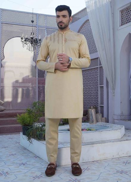 Fabrich Embroidered Cotton Suits Unstitched Kameez-Shalwar GTS-B-025 - Summer Collection