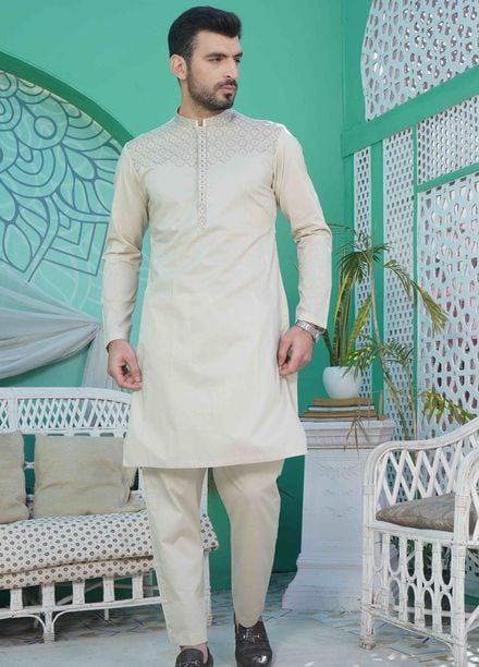 Fabrich Embroidered Cotton Suits Unstitched Kameez-Shalwar GTS-B-026 - Summer Collection