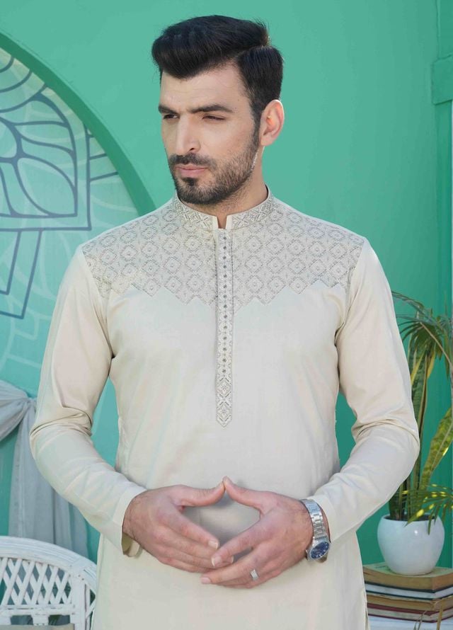 Fabrich Embroidered Cotton Suits Unstitched Kameez-Shalwar GTS-B-026 - Summer Collection