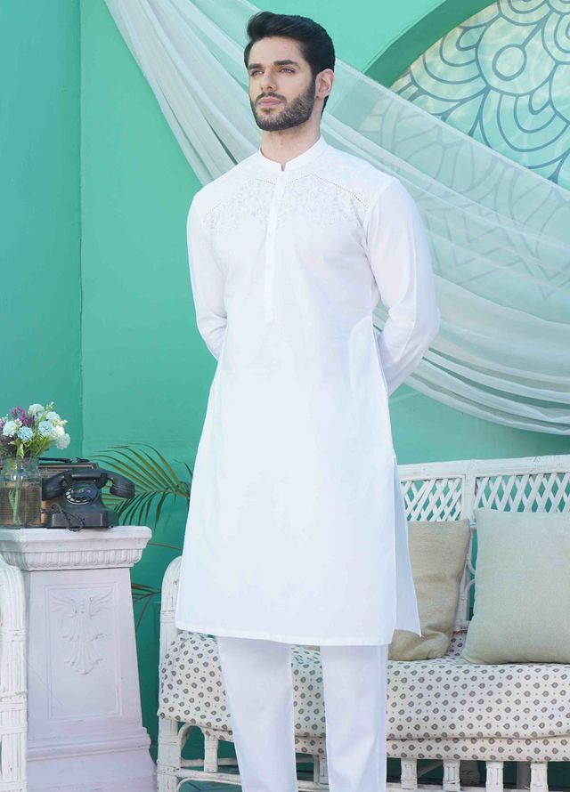Fabrich Embroidered Cotton Suits Unstitched Kameez-Shalwar GTS-B-027 - Summer Collection