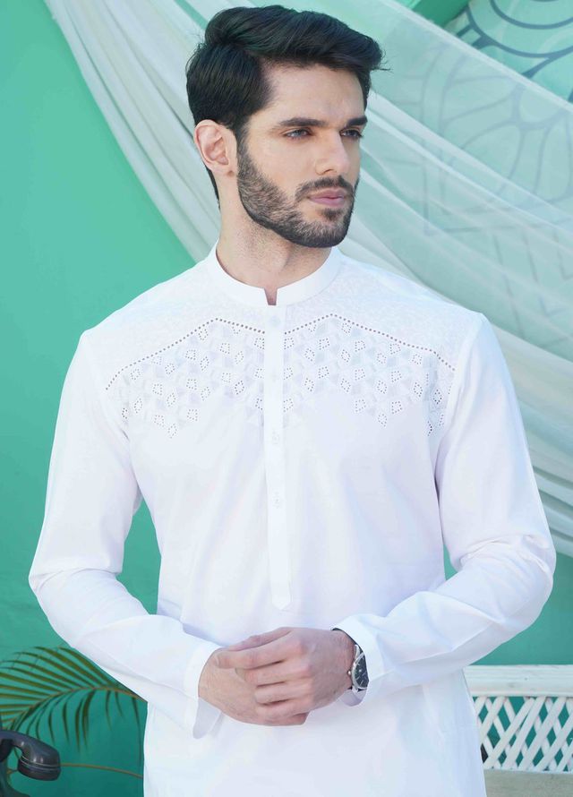 Fabrich Embroidered Cotton Suits Unstitched Kameez-Shalwar GTS-B-027 - Summer Collection